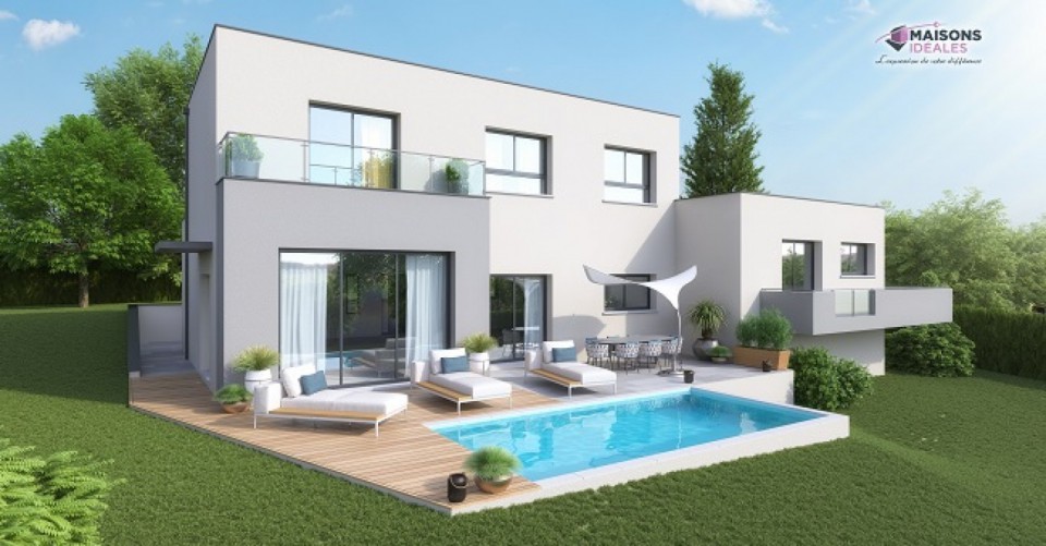 MAISONS 4 VOLUMES TOITURE TERRASSE 190 m²