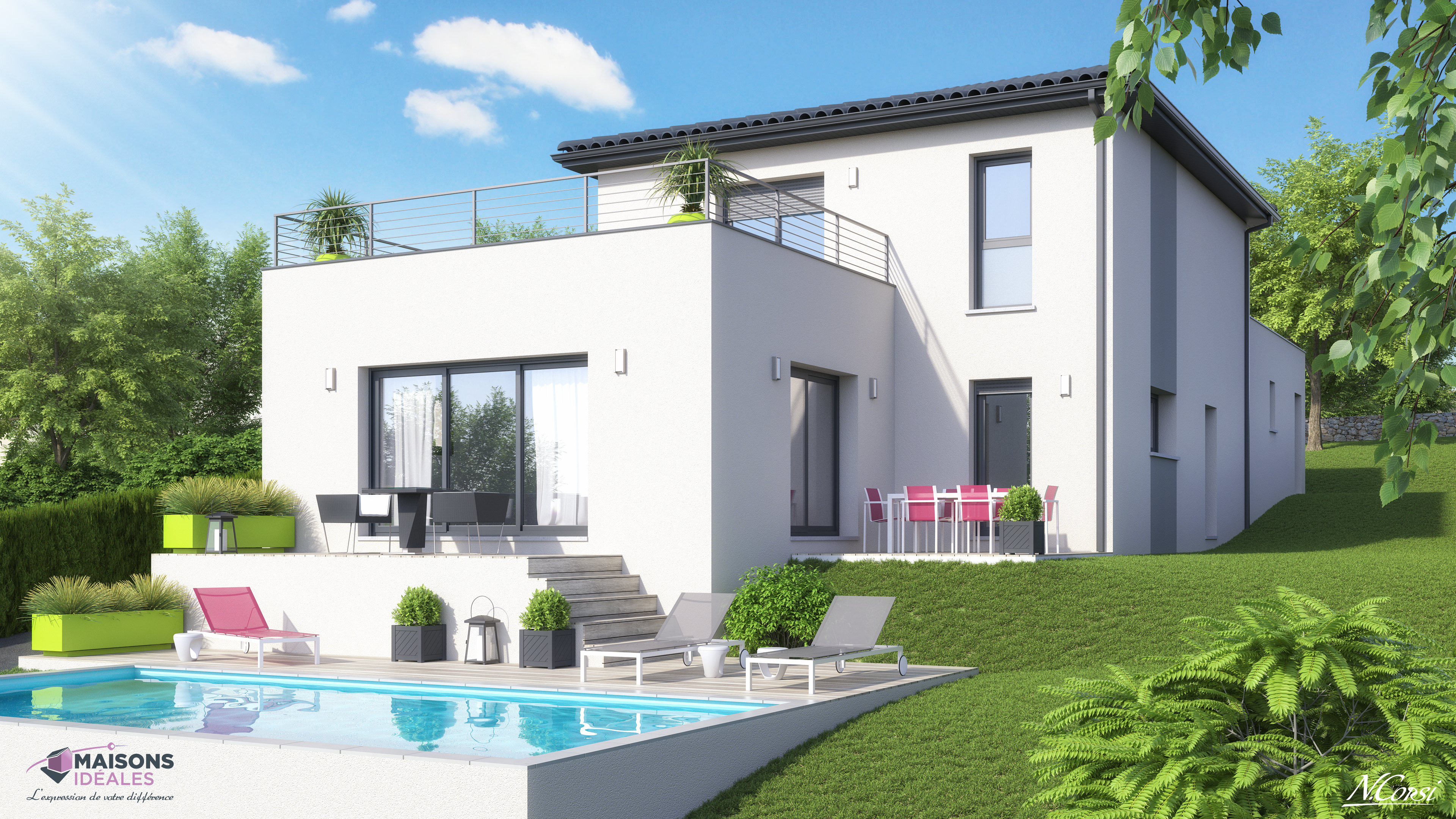 Maison à étage, 152m² habitable 43m² de garage | Maisons Idéales